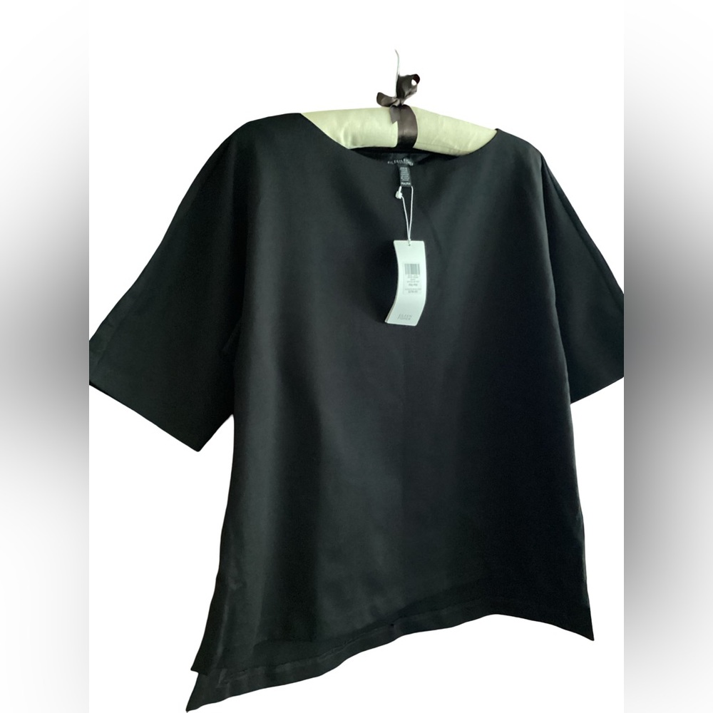 🚨Final Sale🚨! NWT Eileen Fisher Black Short Sleeve Top Size MP - Picture 5 of 7